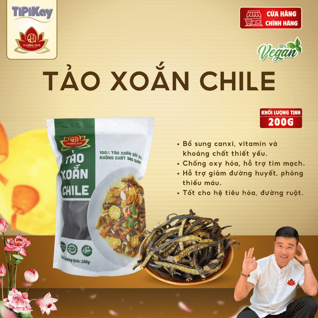 Tảo Xoắn Chile 200g TiPiKay Shop Nhập Khẩu Trực Tiếp - Tảo Biển Tự Nhiên Dai Giòn Giàu Dinh Dưỡng